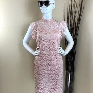 EnFocus Studio | Pink Lace Midi Dress